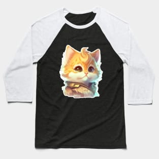 Cute Chibi Cat Merch - Adorable Feline Apparel and Accessories Baseball T-Shirt